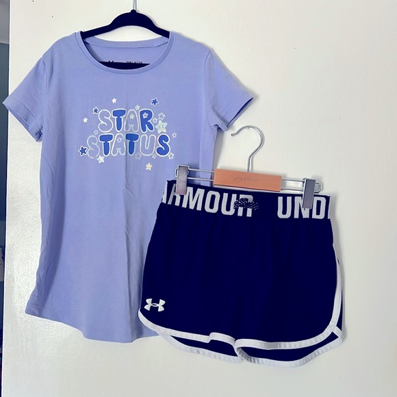 Under Armour sz small tee and short set - Picture 1 of 2